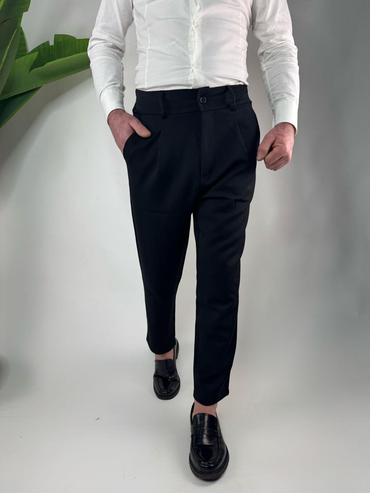 pantalone vita alta nero